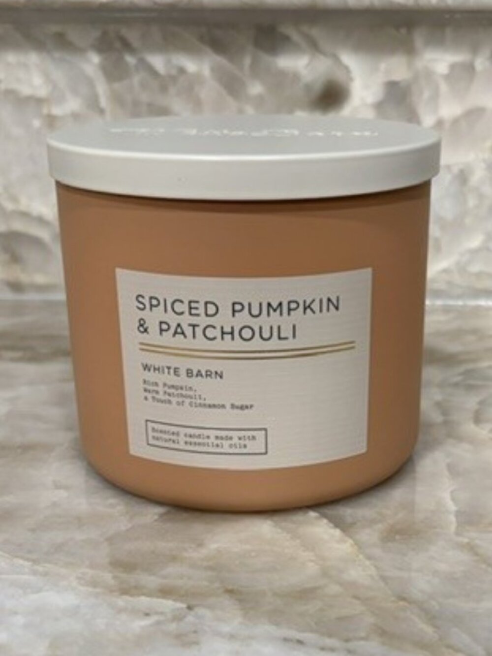 Bath & Body Works White Barn Candle Spiced Pumpkin & Patchouli 3 Wick Rare HTF